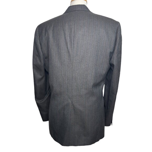 Christian Dior Vintage Wool Men's Single Breast Blazer Brown Striped 46R - Picture 4 of 10